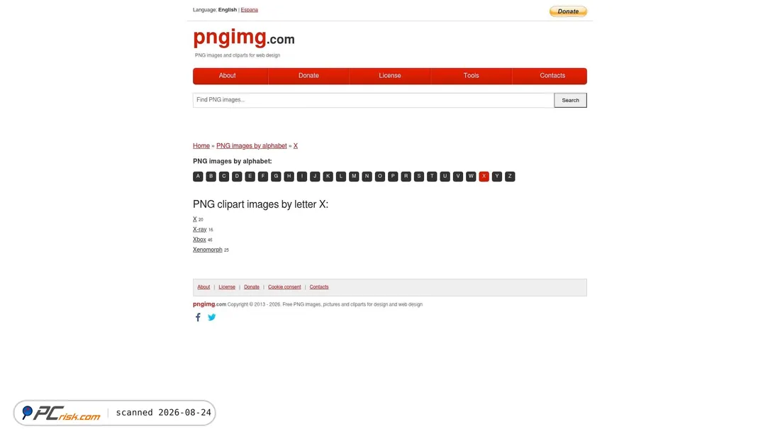 Zrzut ekranu pngimg.com