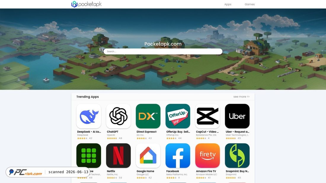 Screenshot of pocketapk.com