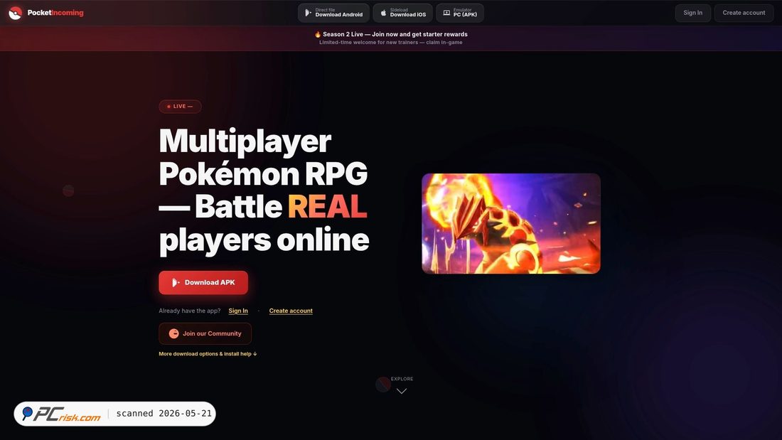 Screenshot of pocketincoming.com