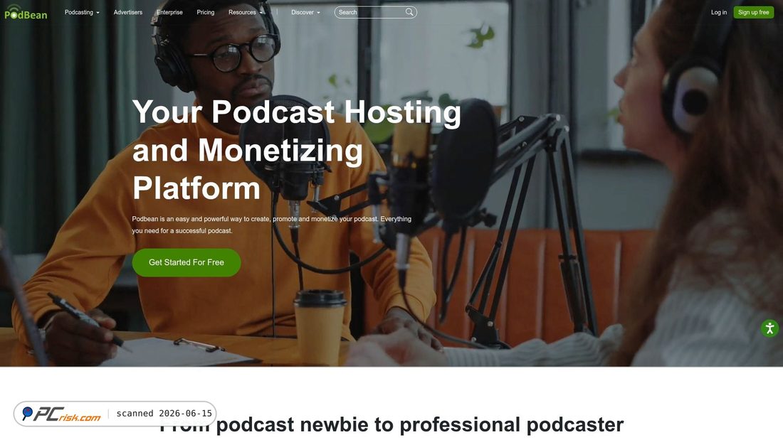 Screenshot of podbean.com