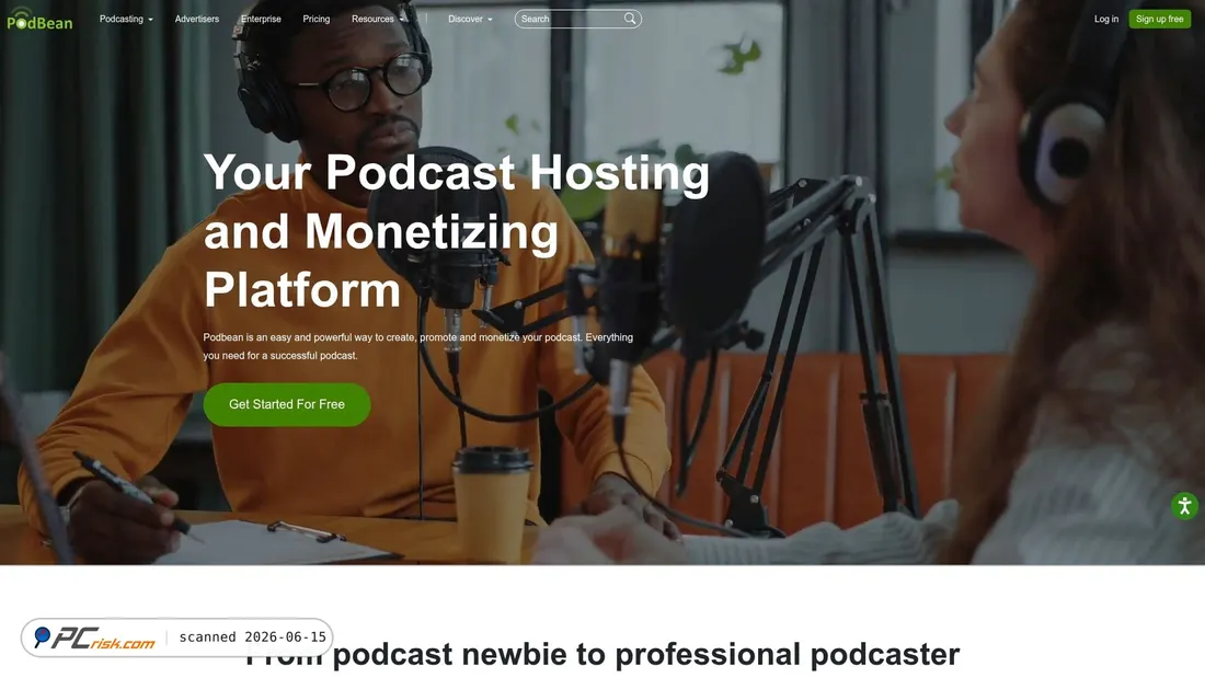 Screenshot di podbean.com