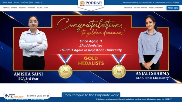 poddarinstitute.org screenshot