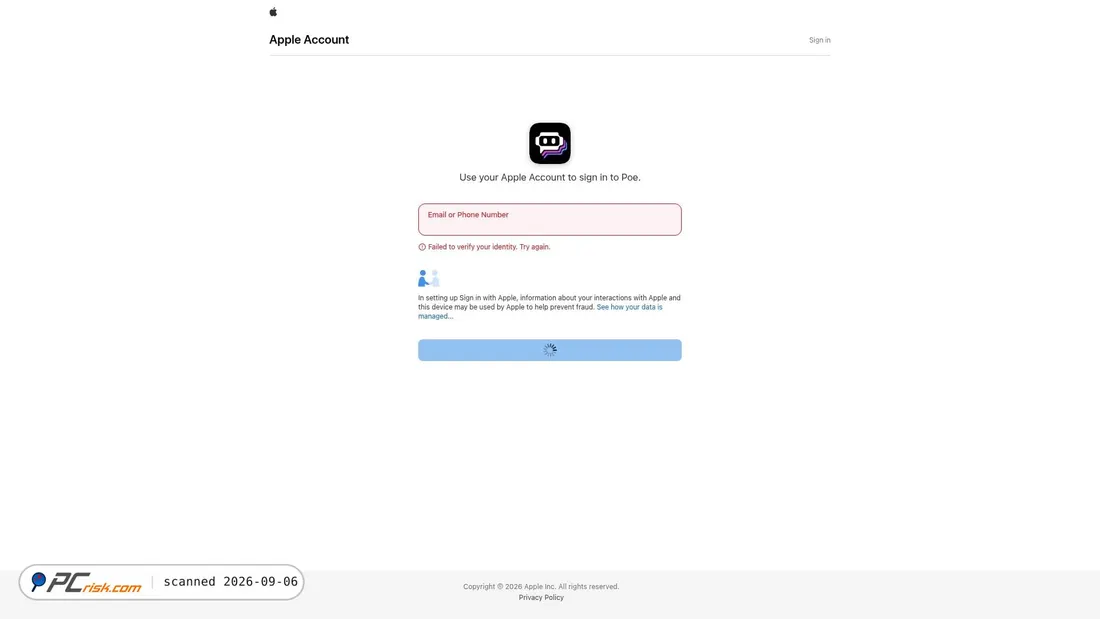 Screenshot von poe.com