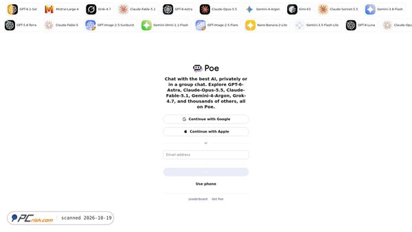 Screenshot di poe.com
