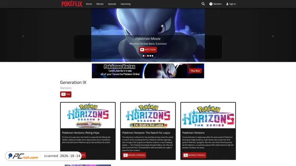 Zrzut ekranu pokeflix.tv