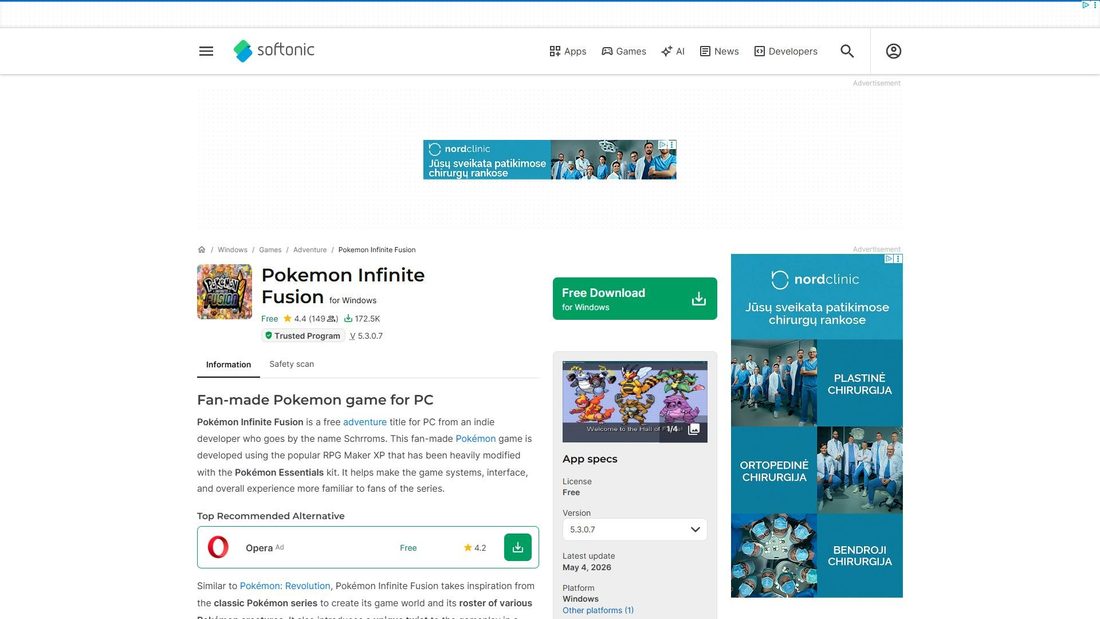 Screenshot di pokemon-infinite-fusion.en.softonic.com