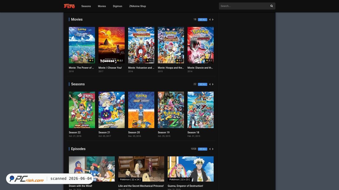 Screenshot of pokemonfire.com