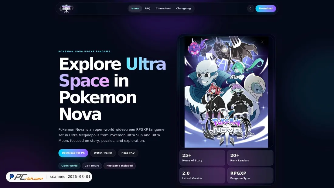 Screenshot of pokemonnova.com