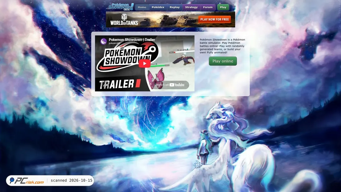 Screenshot of pokemonshowdown.com