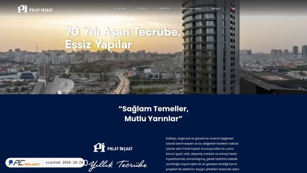 Screenshot di polatinsaat.com