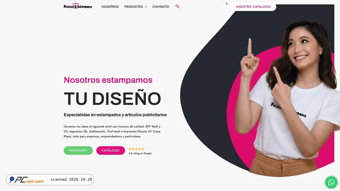 Captura de pantalla de polerasyestampados.cl