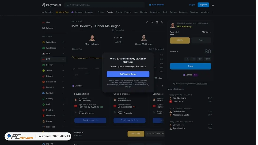 Screenshot of polymarket-ufc-329.vercel.app