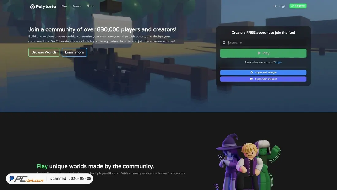 Screenshot of polytoria.com