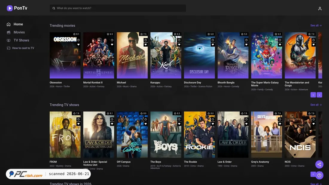 Screenshot of pontv.to