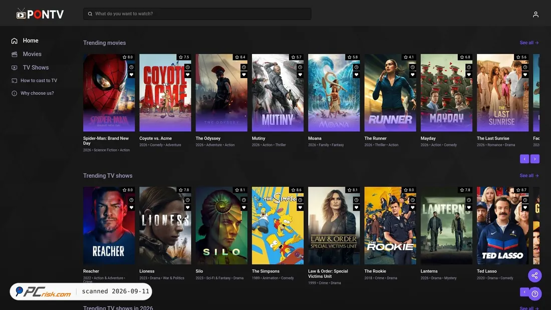 Screenshot of pontv.to