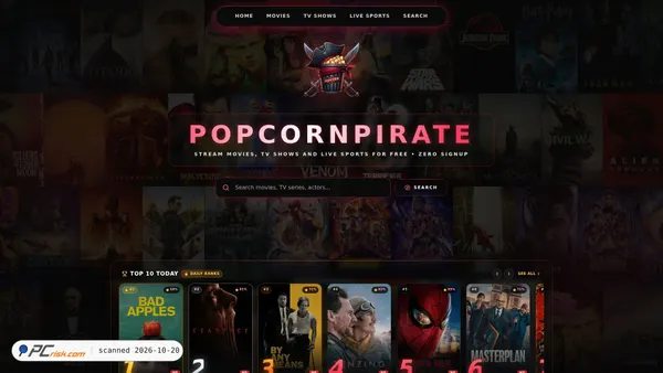 Zrzut ekranu popcorn-pirate.com