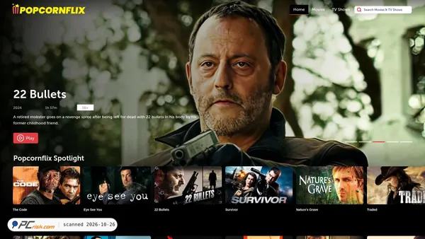 Capture d’écran de popcornflix.com