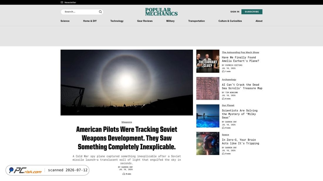 Screenshot of popularmechanics.com