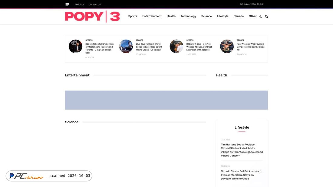 Captura de ecrã de popy3.com