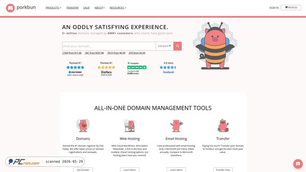 porkbun.com screenshot