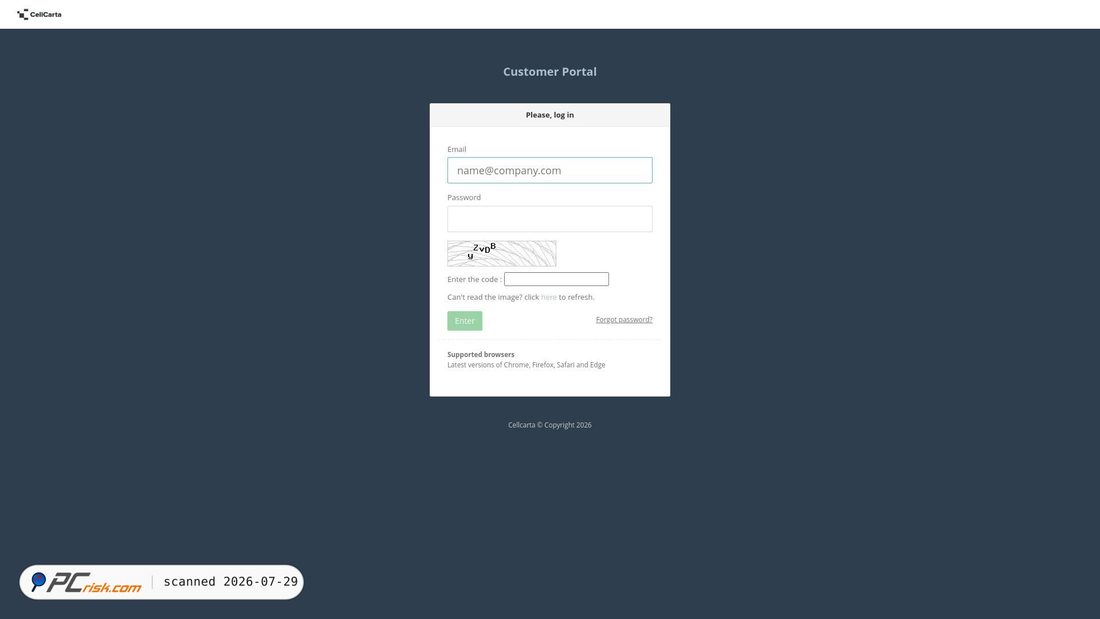 Screenshot of portal.cellcarta.com