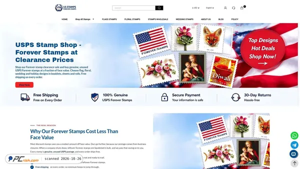 postage-usps.com screenshot