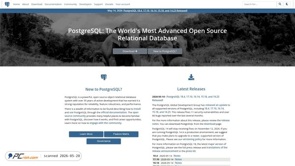 postgresql.org screenshot
