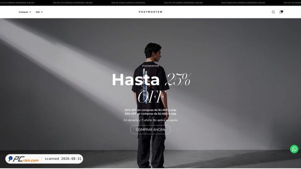 Screenshot di postmortem.shop