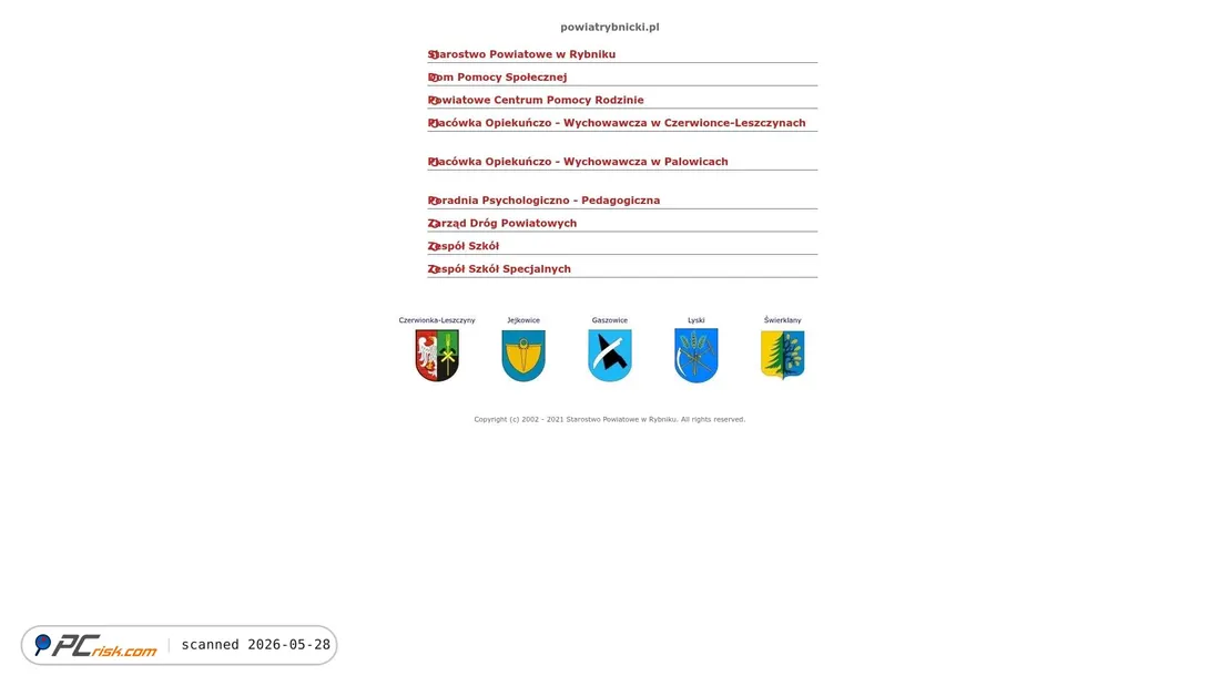 Screenshot of powiatrybnicki.pl