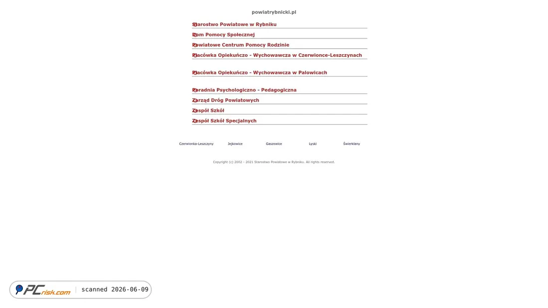 Screenshot of powiatrybnicki.pl