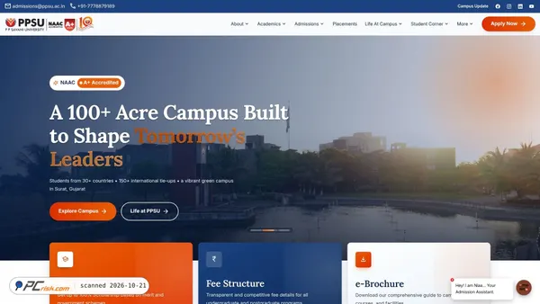 Captura de ecrã de ppsu.ac.in