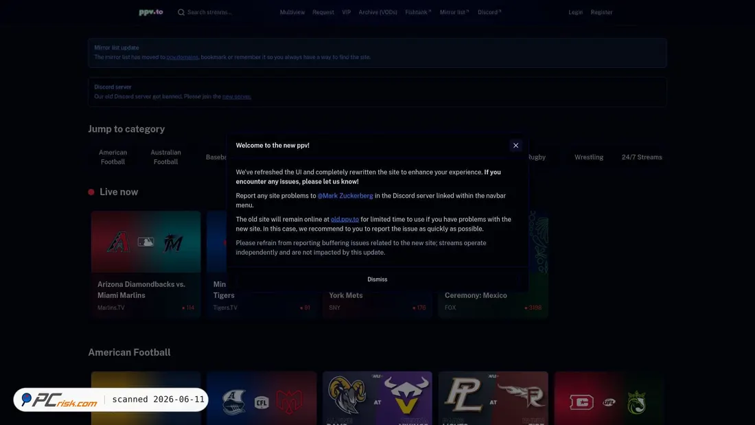 Screenshot of ppv.is