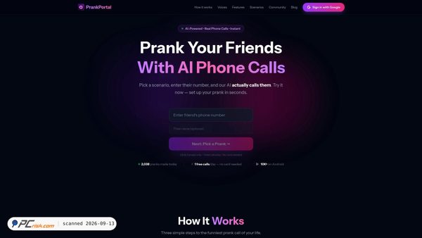 Screenshot van prankportal.com