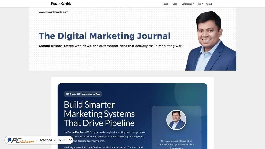 Screenshot di pravinkamble.com