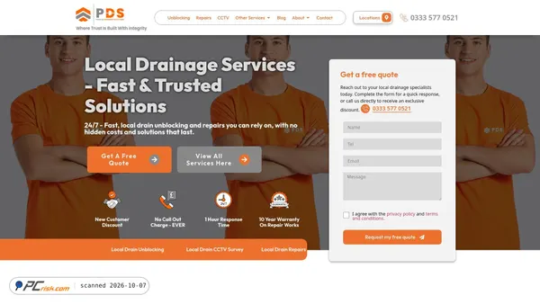 Captura de ecrã de precisedrainage.uk