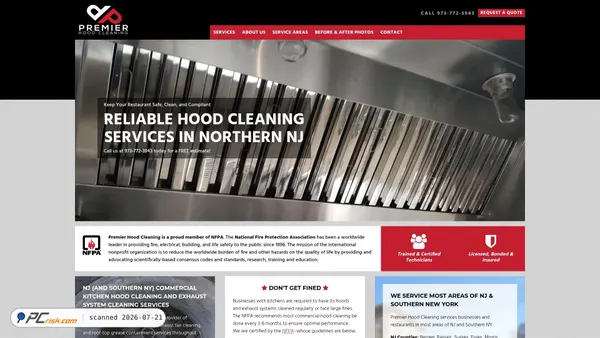 premierhoodcleaning.com screenshot