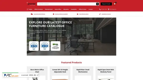 premierofficefurniture.com.au screenshot