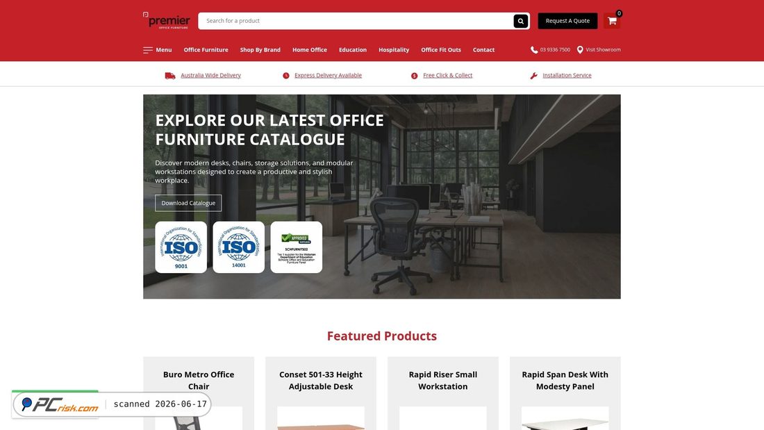 Screenshot di premierofficefurniture.com.au