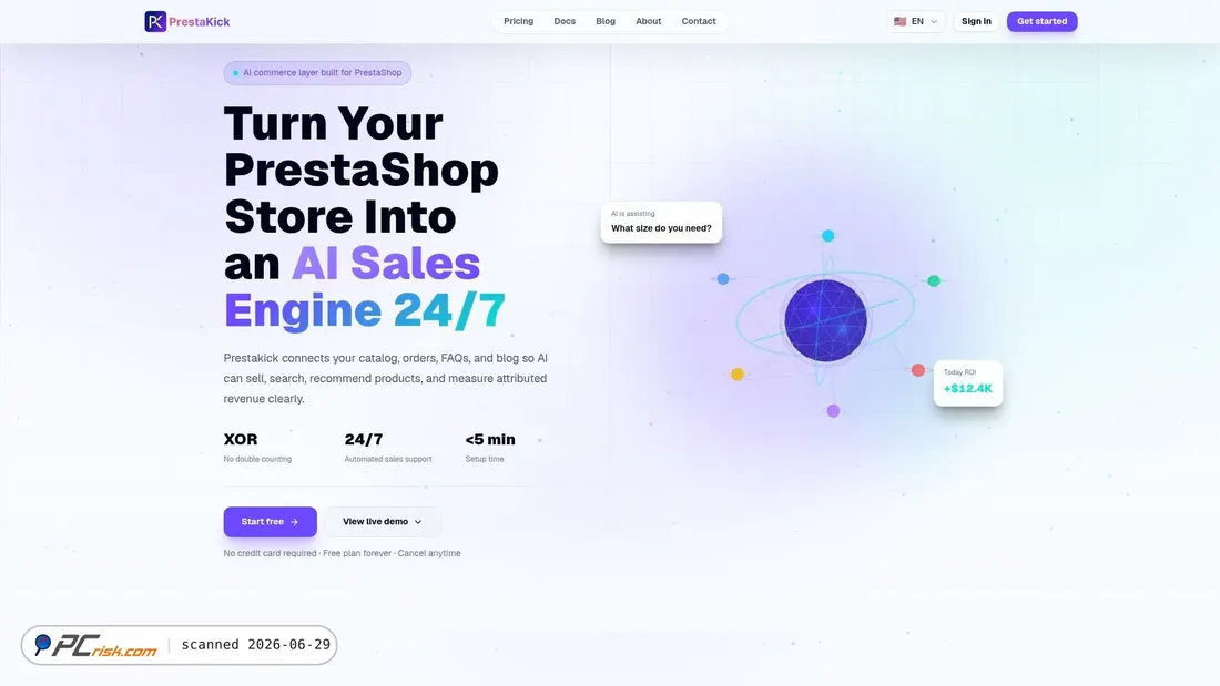 Screenshot of prestakick.com
