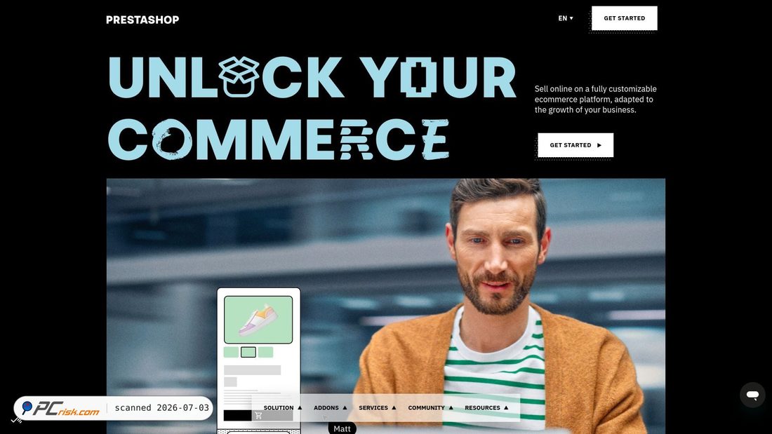 Screenshot of prestashop.com