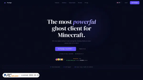 prestigeclient.vip Screenshot