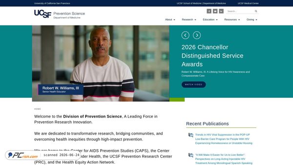 prevention.ucsf.edu screenshot