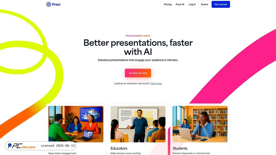 Screenshot of prezi.com