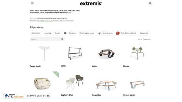 pricelist.extremis.com screenshot