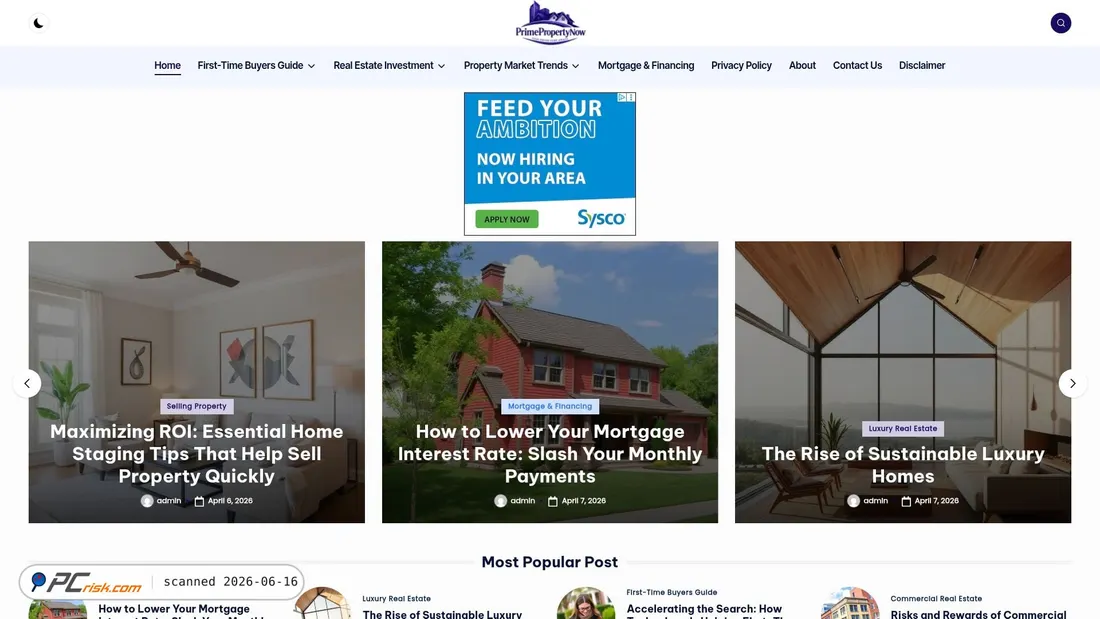 Screenshot of primepropertynow.com