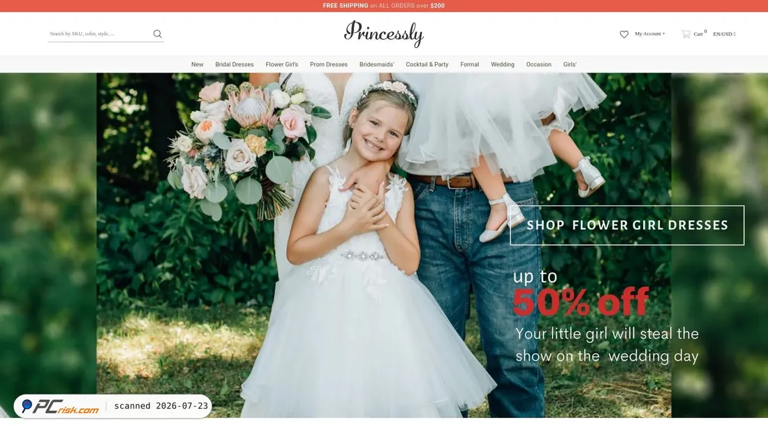 Screenshot of princessly.com