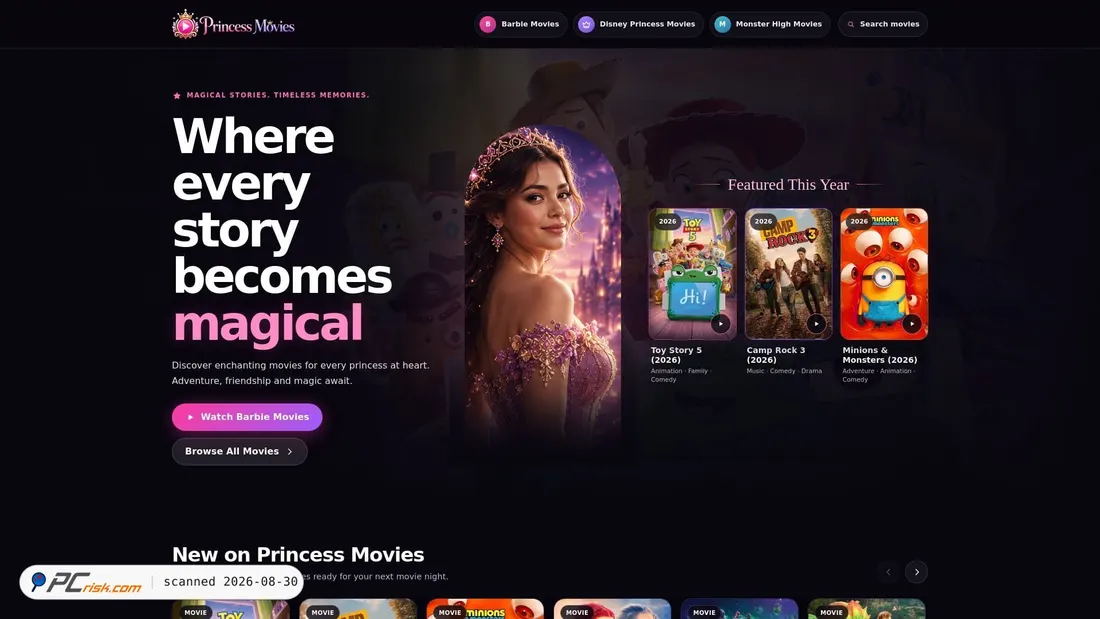 Screenshot of princessmovies.me