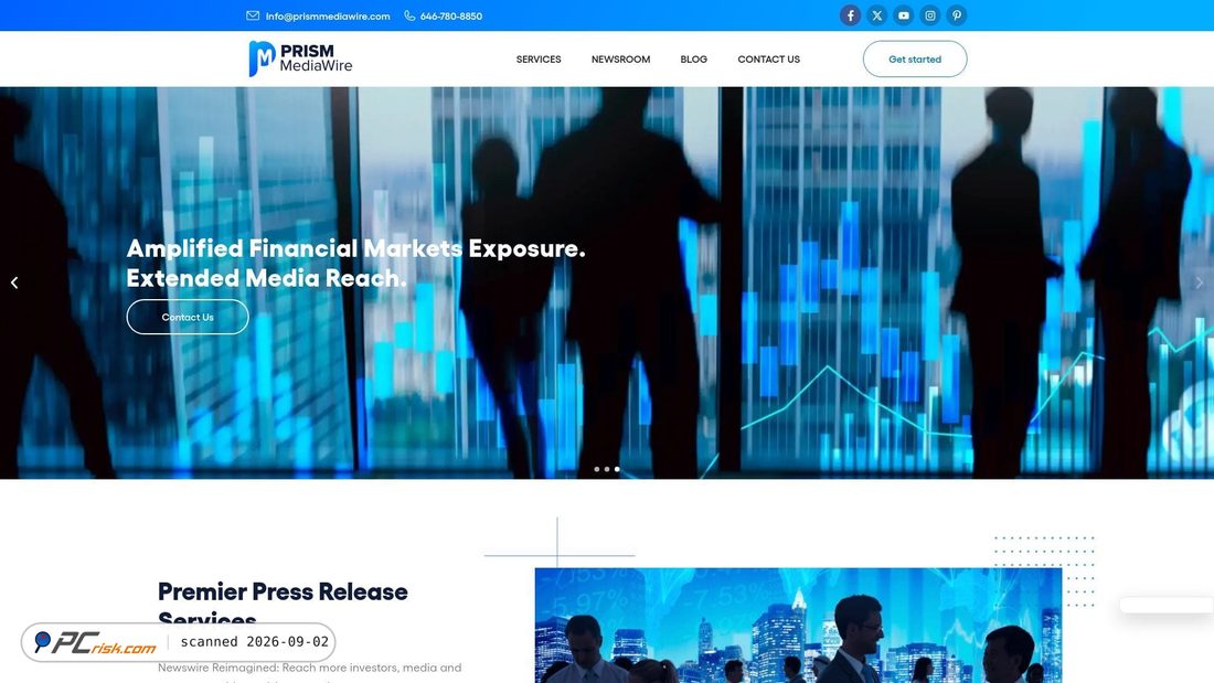 Capture d’écran de prismmediawire.com