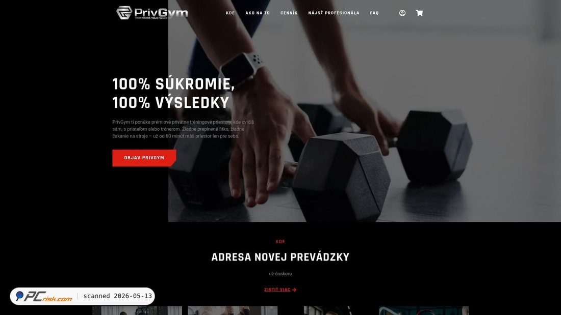 Captura de pantalla de privgym.sk