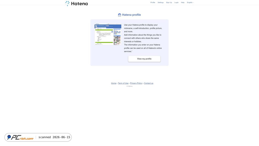 Screenshot of profile.hatena.ne.jp